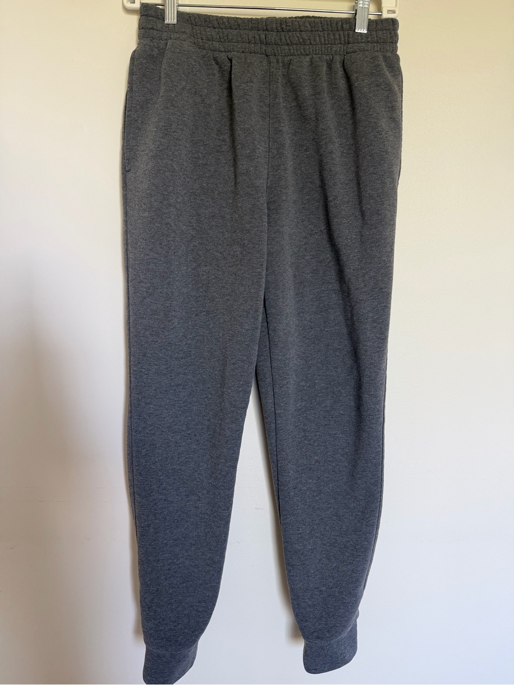 Men’s Charcoal Grey Fleece Jogger Sweatpants Size M